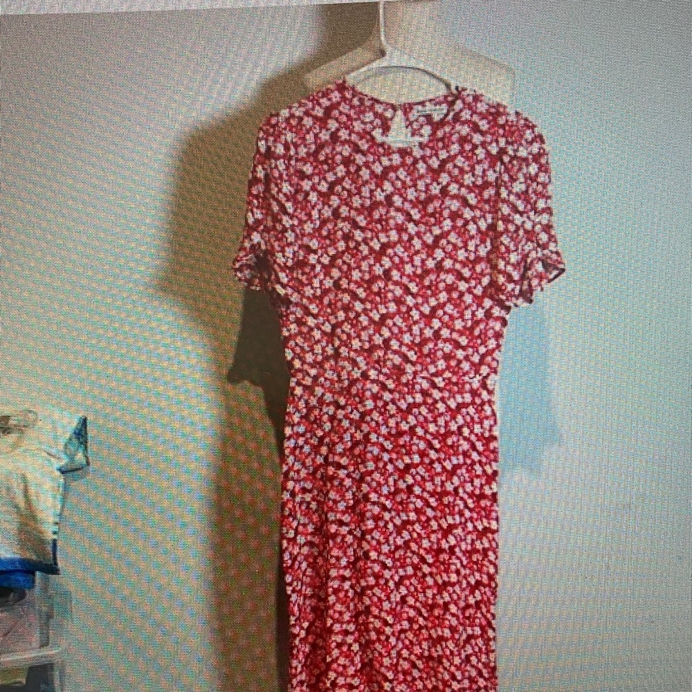 ba&sh Red Floral Midi Dress